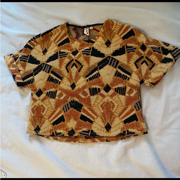 Dolan Left Coast Seraphina Tapestry Textured Crop Shirt XS Anthropologie - Picture 2 of 7